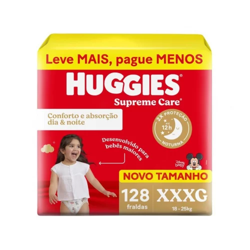 Fralda Huggies Supreme Care XXXG 128 unidades