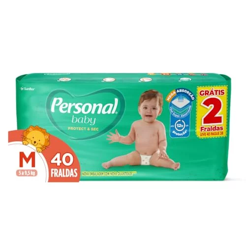 Fralda Infantil Personal Baby Protect e Sec M 40 Unidades