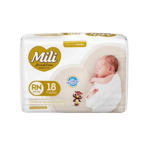 Fralda Mili Love & Care Premium RN 18 Unidades