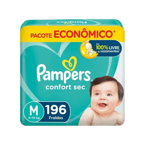 Fralda Pampers Confort Sec M 196 Unidades