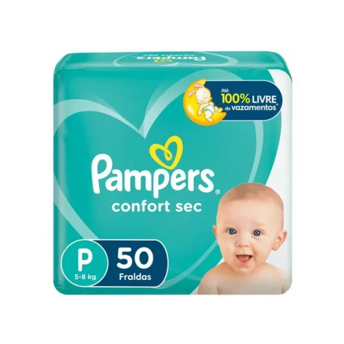 Fralda Pampers Confort Sec Tam. P - 5 a 8kg 50 Unidades