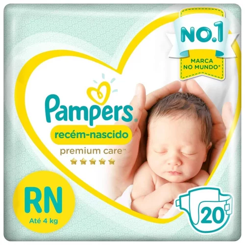 Fralda Pampers Premium Care RN - 20 fraldas