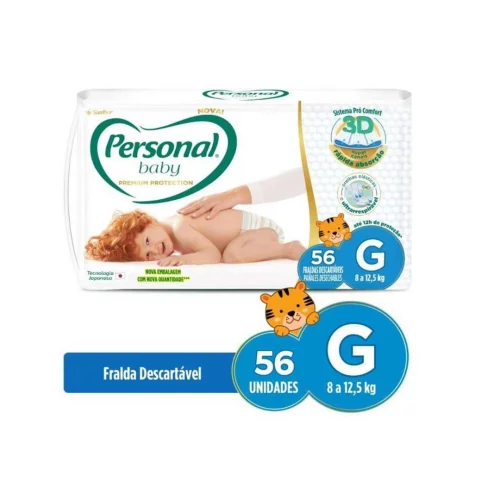 Fralda Personal Baby Premium Protection G 56 Unidades