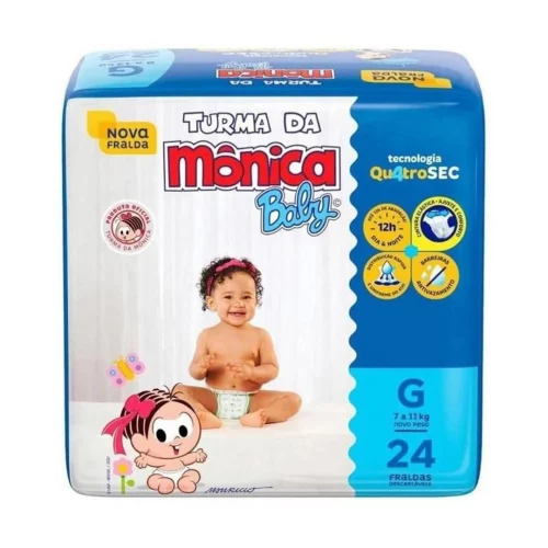 Fralda Turma da Mônica Baby G 24 unidades