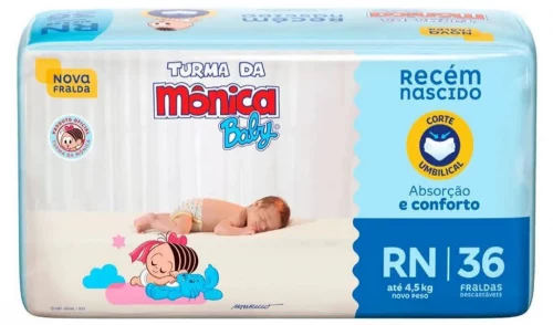 Fralda Turma da Mônica Baby Jumbo RN 36 Unidades
