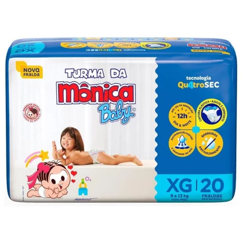 Fralda Turma da Mônica Baby Jumbo XG 20 Unidades