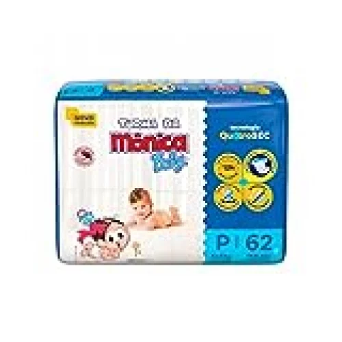 Fralda Turma da Mônica Baby Mega P 62 Unidades
