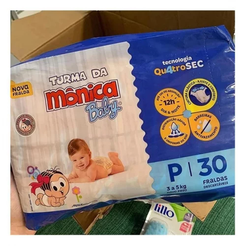 Fralda Turma da Mônica Baby P 30 Unidades