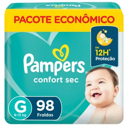 Fraldas Pampers Confort Sec G X 98 Unidades