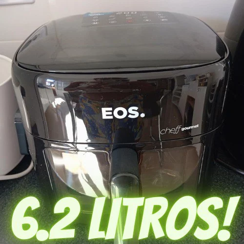 Fritadeira Sem Óleo Air Fryer Eos Chef Gourmet 6.2 Litros Compacta Digital Preto Eaf60p 110v