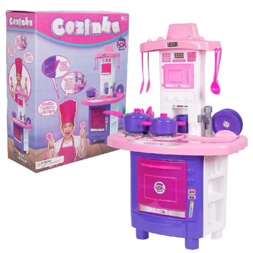 Grande Cozinha Infantil Completa Sai Água Mini Fogão Forno