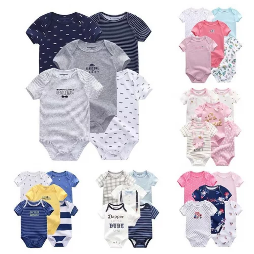 kiddiezoom 5 Pcs 100% Algodão Bebê Meninos Meninas Bodysuit Roupas Bonito Dos Desenhos Do Bebê