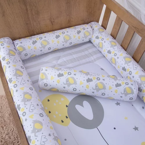 🛍️ Kit 04 Rolinhos Laterais para Bebê Berço Padrão Americano