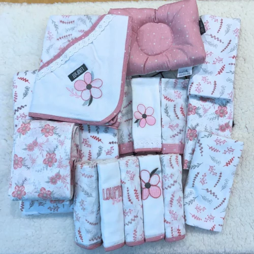 Kit 15 Peças Enxoval Completo Estampado Bordado Premium Menino Menina