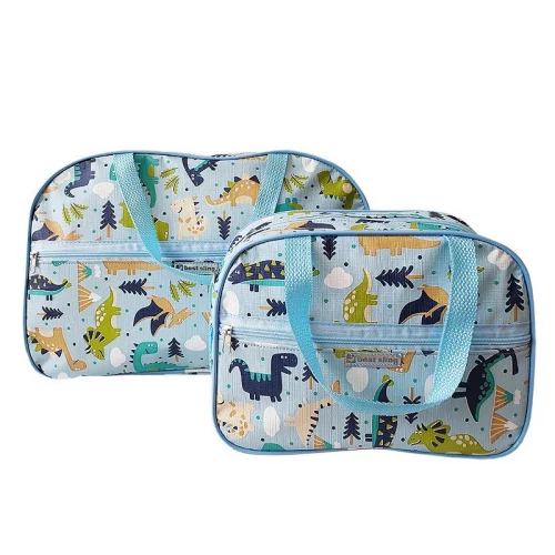 > 🛍️ Kit 2 Bolsa Maternidade Mala Saida Maternidade Menino Luxo Bebe Dinossauro Reforçada Passeio Viagem