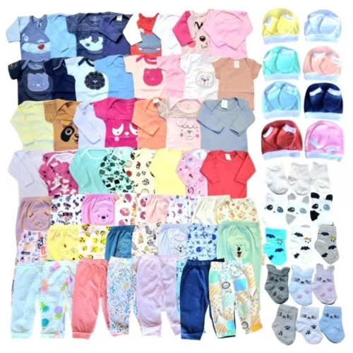 Kit 22 Peças Bebê enxoval em Algodão Completo (Meninos e Meninas)