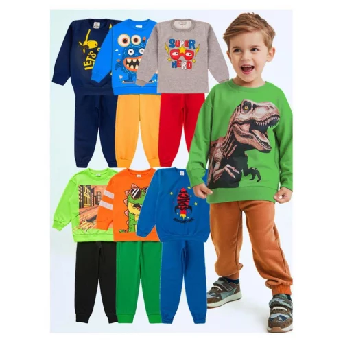 Kit 3 Conjuntos Moletom Infantil Menino 1 ao 14 Manga Longa