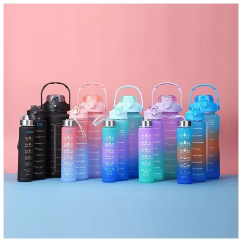 Kit 3 Garrafa Agua Squeeze Galão Com Adesivos Lembretes beber Agua