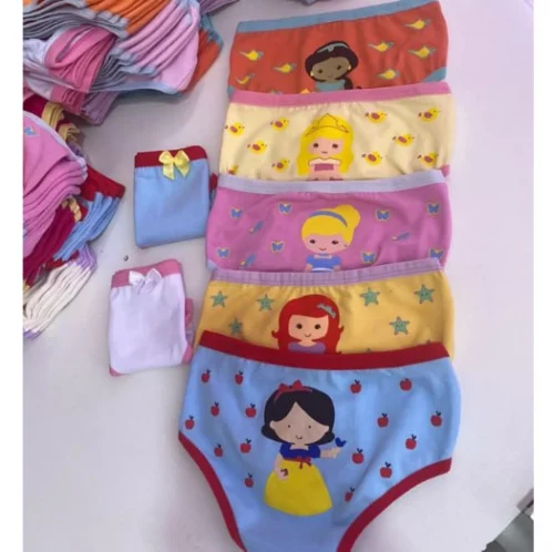 Kit 5 Calcinhas Infantil De Algodão Ultra Confortável