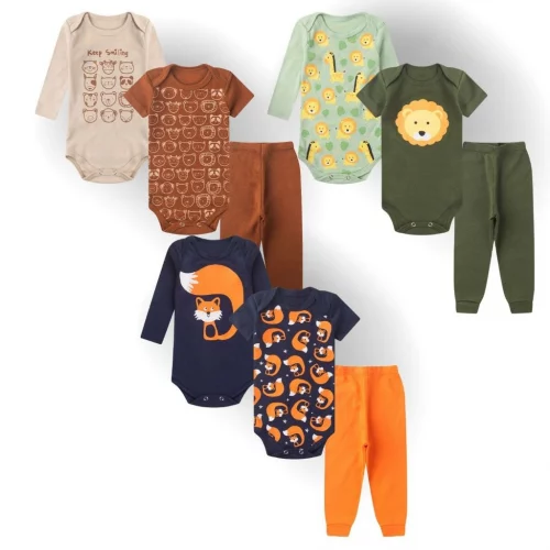 Kit 9 body  bebe para Menino manga curta Longa Calça