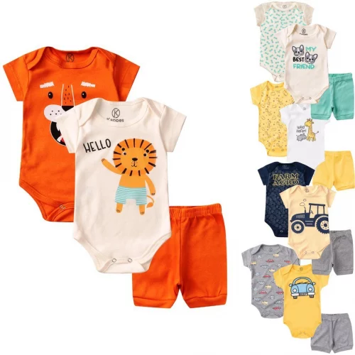 Kit body Bebê 3 peças Roupas de Bebe Conjunto Bebê Verão Calor