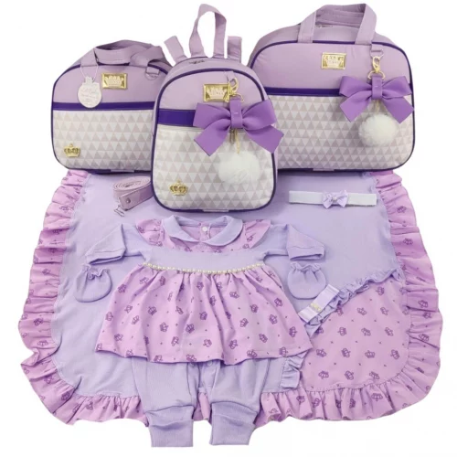 Kit Bolsa Maternidade Varias Cores Menina + Saida de Maternidade