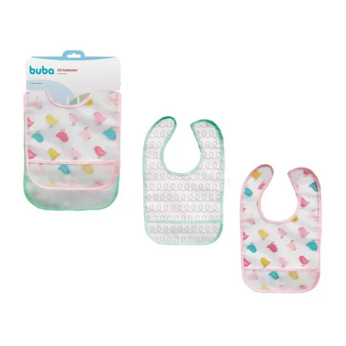 Kit com 2 Babadores com Bolso Buba