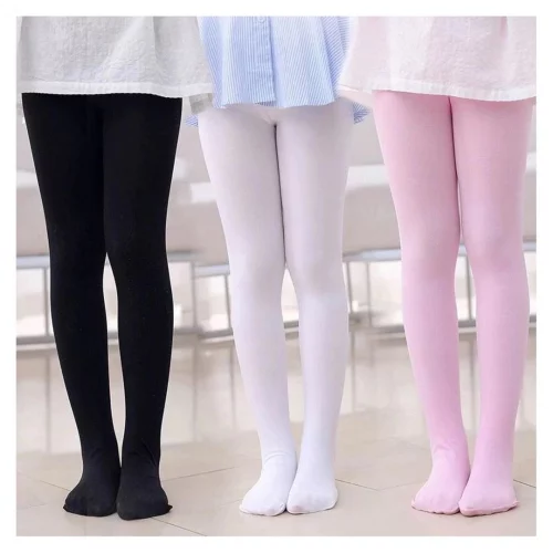 kit com 3 Meias calça infantil Meia Grossa Frio Inverno Menina preta branca Estampa 1a 14 anos