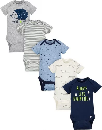 Kit Com 5 Bodies Manga Curta, Gerber - Tam 3m ao 9m