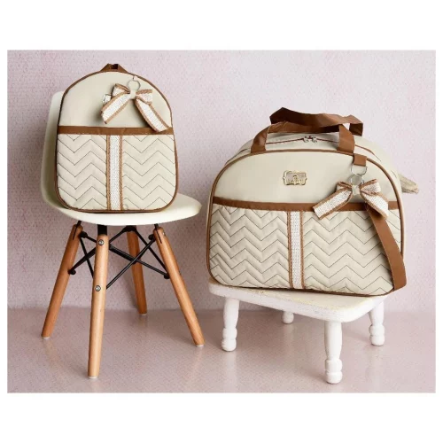 Kit de Bolsa de Bebê Mala Saída Maternidade com Mochila Menina Menino Várias Cores