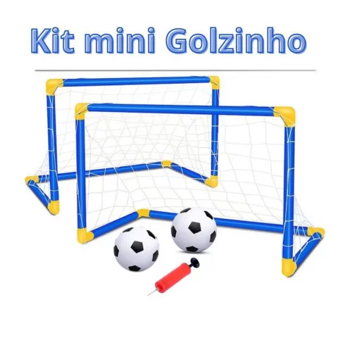 Kit Mini Golzinho de futebol trave rede bola e bomba de encher Brinquedo infantil