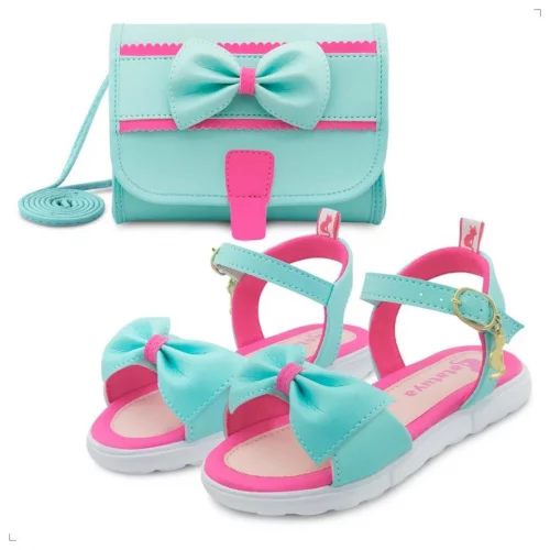 Kit Sandália Infantil Com Laço BB&Kids Com Bolsa Summer Fivela Menina Rosa/Pink Azul/Pink