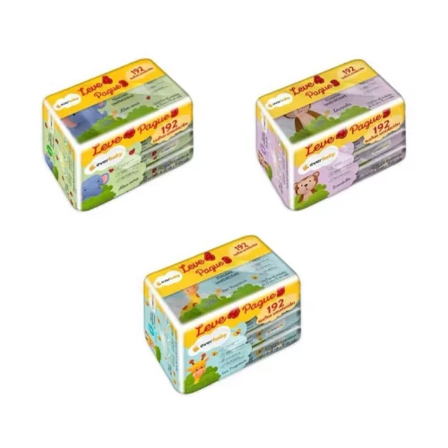Kit Toalhas Umedecidas Ever Baby 192 unidades (4 pacotes 48 Unidades cada)