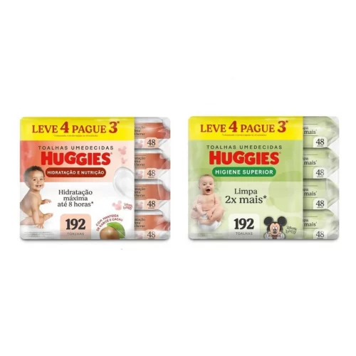 Lenços Umedecidos Huggies 192 Unidades