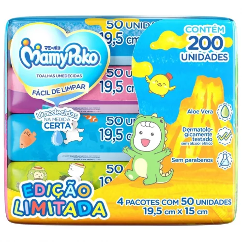 Lenços Umedecidos Mamypoko Edição Limitada 200 Unidades