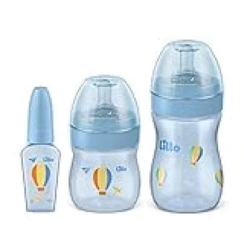 Lillo Kit De Mamadeira Primeiros Passos 50/150/240Ml Azul -
