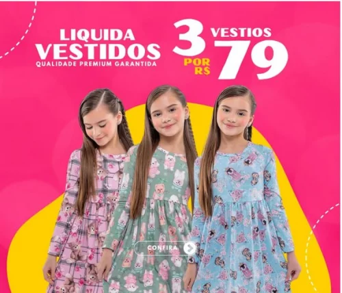 LINDOS VESTIDOS  MEIA ESTAÇÃO PARA SUA BAIXINHA