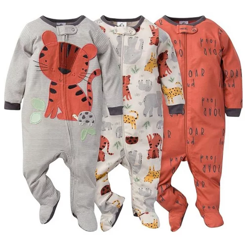 Macacão Gerber - Kit com 3 Sleep 'N Play - Tam 0 a 3 meses