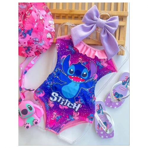 Maiô Infantil Estampado Personagem Stitch
