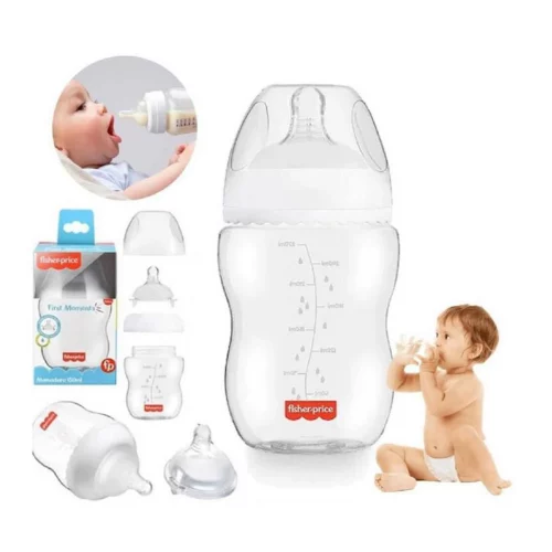 Mamadeira First Moments Clássica Neutra 270ml, + 2 meses, Fisher Price