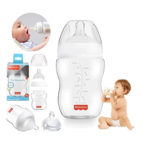 Mamadeira First Moments Clássica Neutra 270ml, + 2 meses, Fisher Price