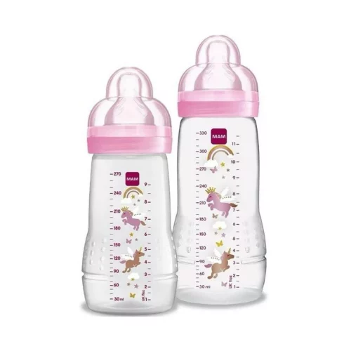 MAMadeira MAM - Easy Active Set - Mamadeiras de 270ml e 330ml - Rosa