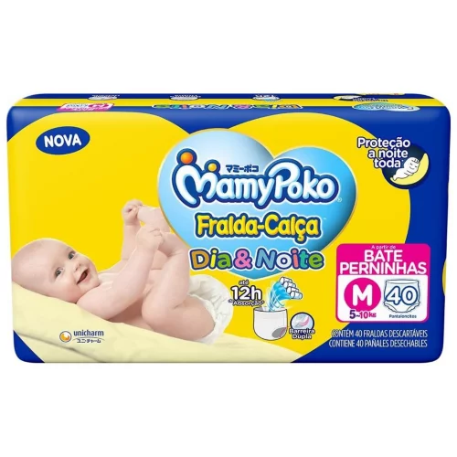 MamyPoko Fralda-Calça Dia&Noite Bate Perninhas M 40 Unidades