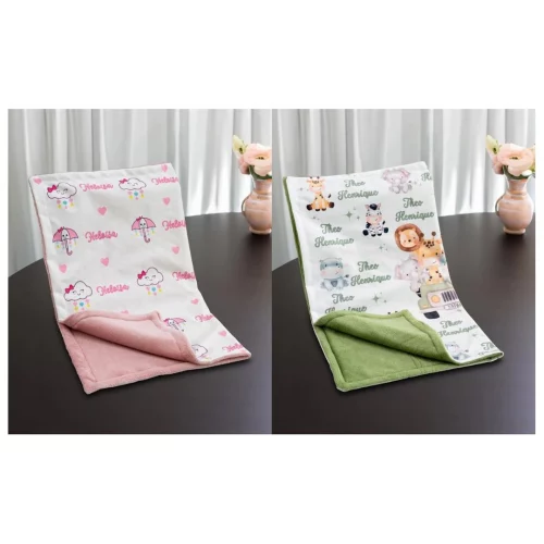 mantinha para nenem personalizada com nome e personagem