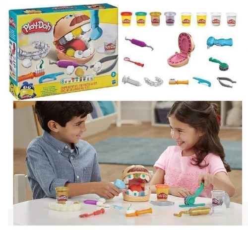 Massa de Molelar Play-Doh Mini Kit Brincando de Dentista, com 5 Cores de Massinha