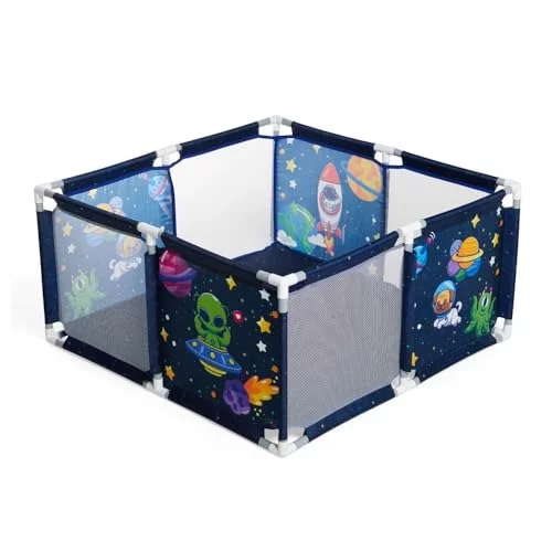 👉🏻 Maxi Baby Cercadinho de Bebê Chiqueiro Portátil Playpen2 (Azul)