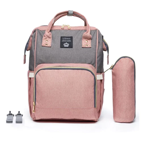 Mochila Bolsa Maternidade Lequeen Original Impermeável Porta mamadeira Fralda Menina Menino