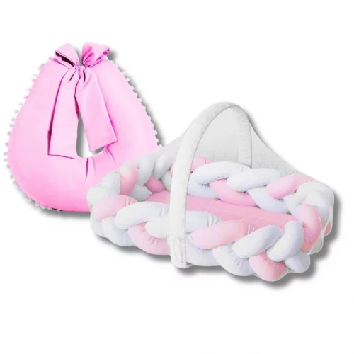 > 🛍 Ninho de Bebê C/ mosquiteiro Avulso + Almofada Amamentação Modelo Trança