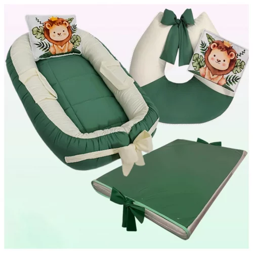Ninho Redutor de Berço e Travesseiro + Almofada de Amamentar com Apoio + Trocador com Capa Plástica Impermeável-Kit bebe