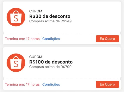 NOVOS CUPONS SHOPEE🧡✨